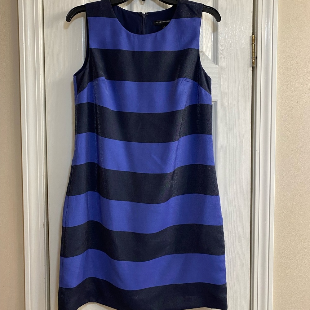 Banana Republic black and blue sheath dress size 4